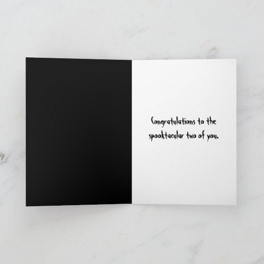 Skeleton Halloween Wedding Gefeliciteerd Kaart (Binnen)