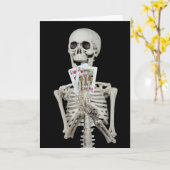 Skeleton Halloween Wedding Gefeliciteerd Kaart (Gele Bloem)