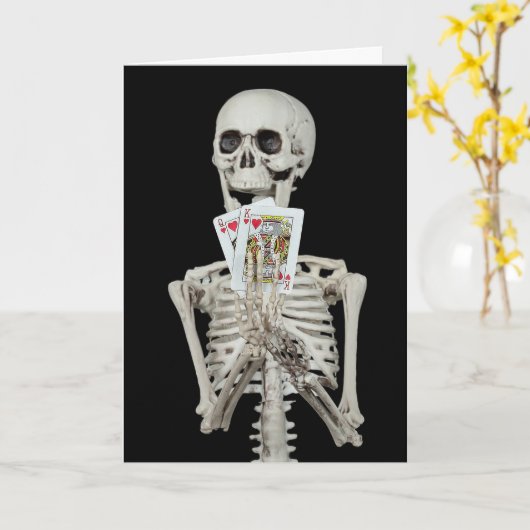 Skeleton Halloween Wedding Gefeliciteerd Kaart (Gele Bloem)