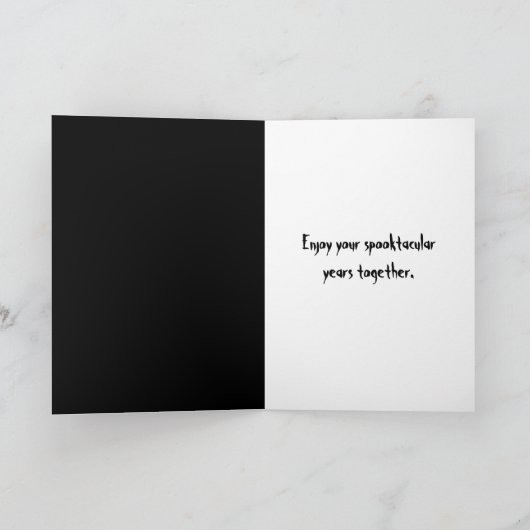 Skeleton Halloween Wedding Gefeliciteerd Kaart (Binnen)