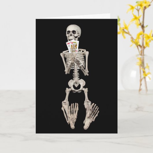 Skeleton Halloween Wedding Gefeliciteerd Kaart (Gele Bloem)