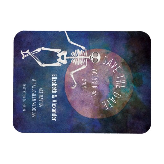Skeleton/Halloween Wedding/Save the Date Magneet (Horizontaal)