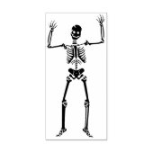 Skeleton Halloween Wood Art Stamp Rubberstempel (Afrduk)