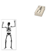 Skeleton Halloween Wood Art Stamp Rubberstempel (Gestempeld)