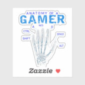Skeleton Hand Anatomy voor Gamers – Toetsenbord Sticker (Vel)