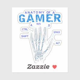 Skeleton Hand Anatomy voor Gamers – Toetsenbord Sticker
