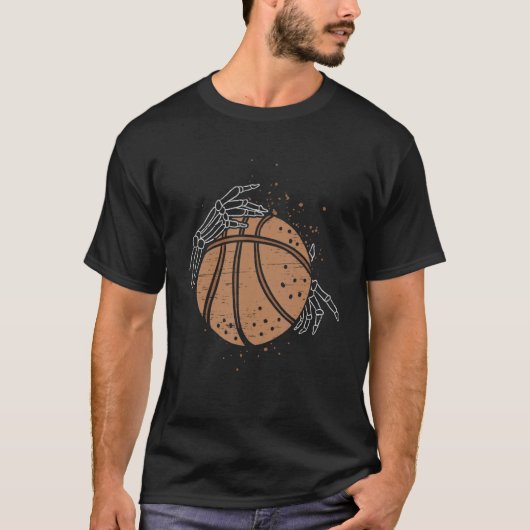 Skeleton Hand Basketball Skelatal Bones Spooky Spo T-shirt (Voorkant)