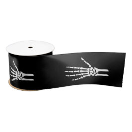 Skeleton Hand Bony Hand Silhouette Halloween Zwart Satijnen Lint