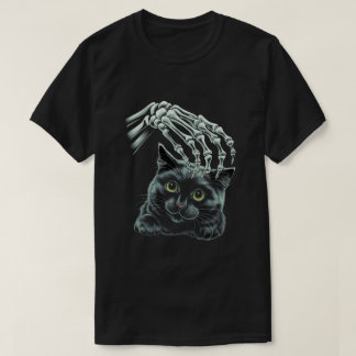 Skeleton Hand Boop Black Cat Pet voor Halloween T-shirt