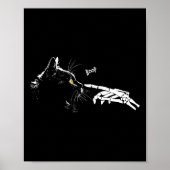Skeleton Hand Boop Halloween Schattige Zwarte Katt Poster (Voorkant)