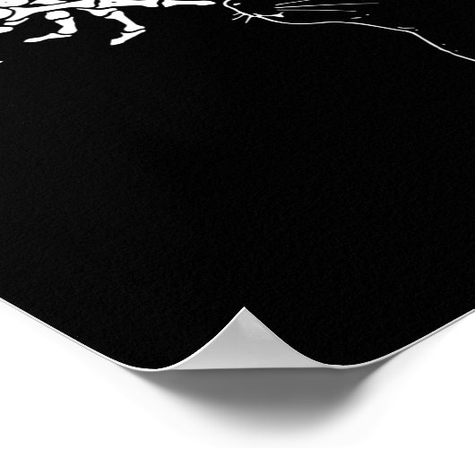 Skeleton Hand Boop op een kat's Nose Funny Hallowe Poster (Hoek)