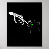 Skeleton Hand Boop op een kat's Nose Funny Hallowe Poster (Voorkant)