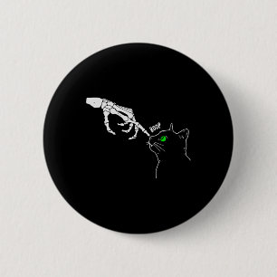 Skeleton Hand Boop op een kat's Nose Funny Hallowe Ronde Button 5,7 Cm