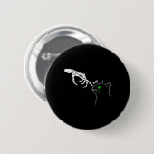 Skeleton Hand Boop op een kat's Nose Funny Hallowe Ronde Button 5,7 Cm (Voorkant /achterkant)