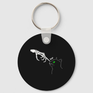 Skeleton Hand Boop op een kat's Nose Funny Hallowe Sleutelhanger