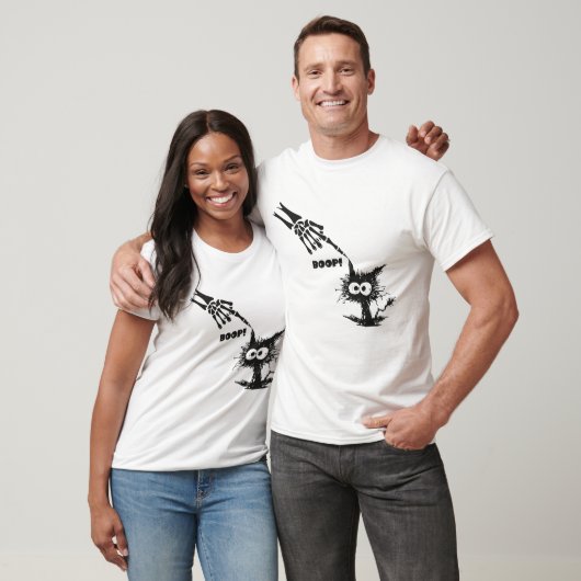 Skeleton Hand Boop Op Het Hoofd Van Een Kat Grappi T-shirt (Unisex)