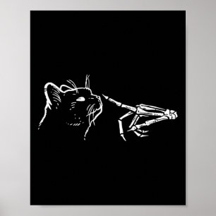 Skeleton Hand Boop Pumpkin Spooky Black Mom Hallow Poster