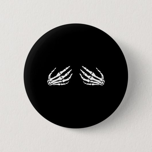 Skeleton Hand Borst Grappig Halloween Kostuum Spoo Ronde Button 5,7 Cm (Voorkant)