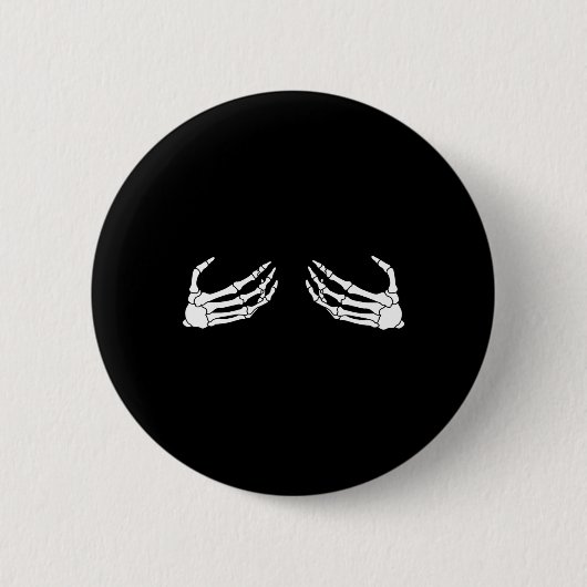Skeleton Hand Borst Grappig Halloween Kostuum Spoo Ronde Button 5,7 Cm (Voorkant)