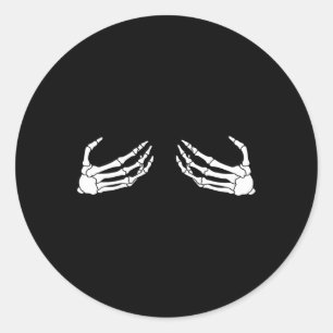 Skeleton Hand Borst Grappig Halloween Kostuum Spoo Ronde Sticker