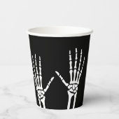 Skeleton Hand Botten op Black Halloween Papieren Bekers (Achterkant)