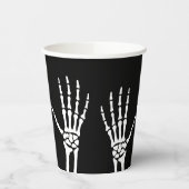 Skeleton Hand Botten op Black Halloween Papieren Bekers (Links)