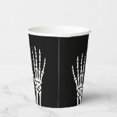 Skeleton Hand Botten op Black Halloween Papieren Bekers (Rechts)