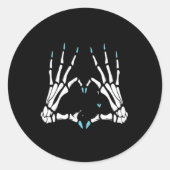 Skeleton Hand Classic Halloween Ronde Sticker (Voorkant)