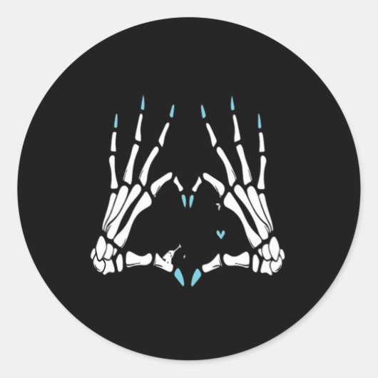 Skeleton Hand Classic Halloween Ronde Sticker (Voorkant)