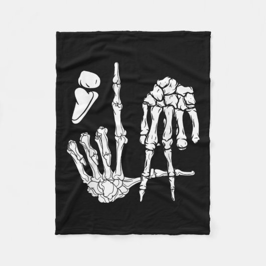 Skeleton Hand Comma La Punctuation Kamala Harris Fleece Deken (Voorkant)