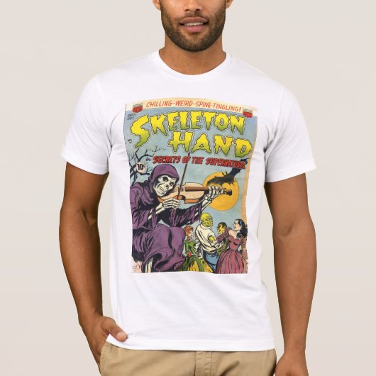SKELETON HAND Cool Comic Book Hoesje Art T-shirt (Voorkant)