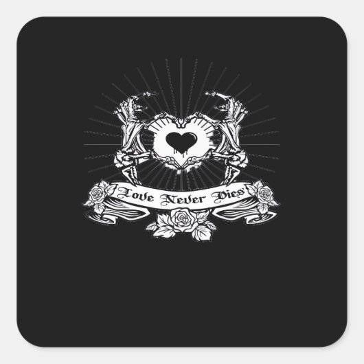 Skeleton Hand Design Classic Vierkante Sticker (Voorkant)