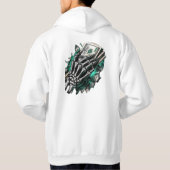 Skeleton Hand die geld vasthoudt - Bold Minimalist Hoodie (Achterkant)