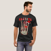 Skeleton Hand Festive AF Christmas Graphic T-shirt (Voorkant volledig)