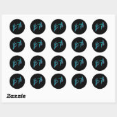 Skeleton Hand Funny Six Seven 6 7 Meme 67 Hallowee Ronde Sticker (Vel)
