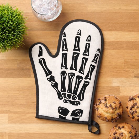 Skeleton Hand Gothic Halloween Koken Spooky Jaar Ovenwant (Top down)
