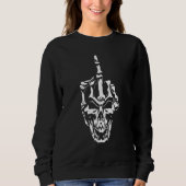 Skeleton Hand Halloween Bones Middle Finger Skull  Trui (Voorkant)