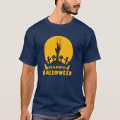 Skeleton Hand Halloween Graveyard T-Shirt (Voorkant)