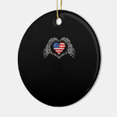 Skeleton Hand Hart 4e van de Amerikaanse Vlag Patr Keramisch Ornament (Links)