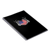 Skeleton Hand Hart 4e van de Amerikaanse Vlag Patr Notitieboek (Rechterzijde)