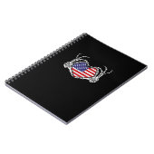 Skeleton Hand Hart 4e van de Amerikaanse Vlag Patr Notitieboek (Linkerzijde)