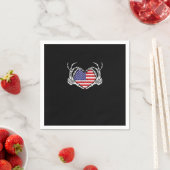 Skeleton Hand Hart 4e van de Amerikaanse Vlag Patr Servet (Insitu)