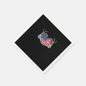 Skeleton Hand Hart 4e van de Amerikaanse Vlag Patr Servet (Hoek)