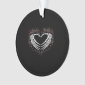 Skeleton Hand Hart 4e van USA Patriottisch Amerika Ornament (voorkant)