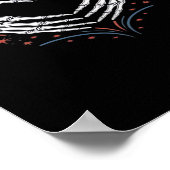 Skeleton Hand Hart 4e van USA Patriottisch Amerika Poster (Hoek)