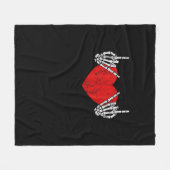 Skeleton Hand Hart en Roll, Valentijnse Halloween Fleece Deken (Voorkant (Horizontaal))