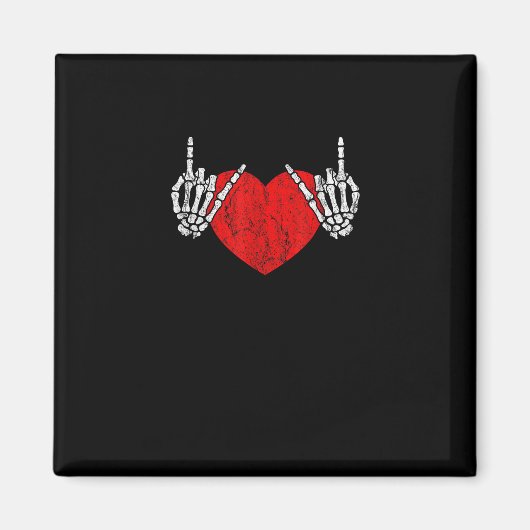 Skeleton Hand Hart en Roll, Valentijnse Halloween Magneet (Voorkant)