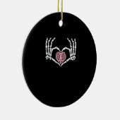 Skeleton Hand Hart Grappig Halloween Vrouwen Manne Keramisch Ornament (Rechts)
