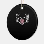 Skeleton Hand Hart Grappig Halloween Vrouwen Manne Keramisch Ornament (Links)