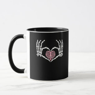 Skeleton Hand Hart Grappig Halloween Vrouwen Manne Mok